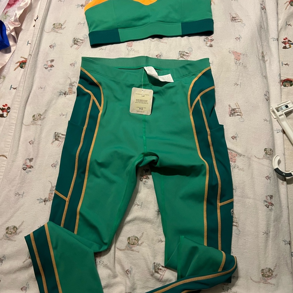 Fabletics Green and Yellow Leggings